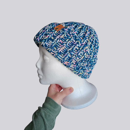 Pastel Teal Sparkle Chunky Knit Beanie