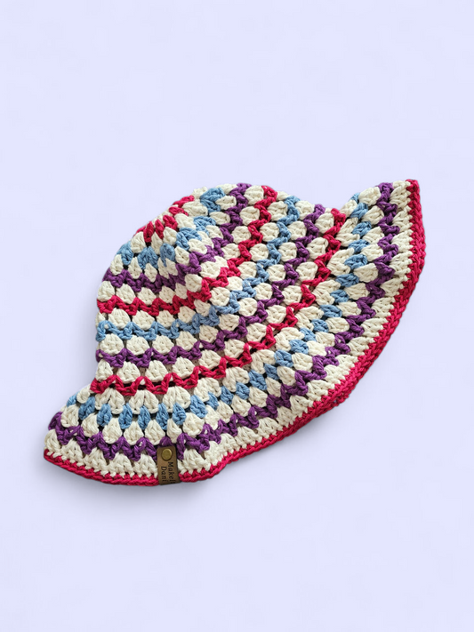 Pink/Blue/Purple Wavy Brim Bucket Hat