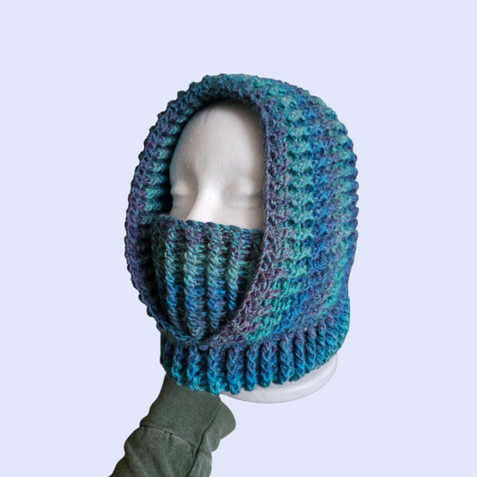 Turquoise Hooded Cowl