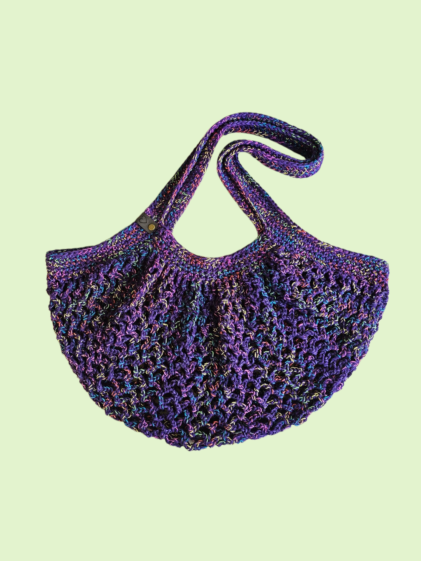 Purple Confetti Mesh Market Bag