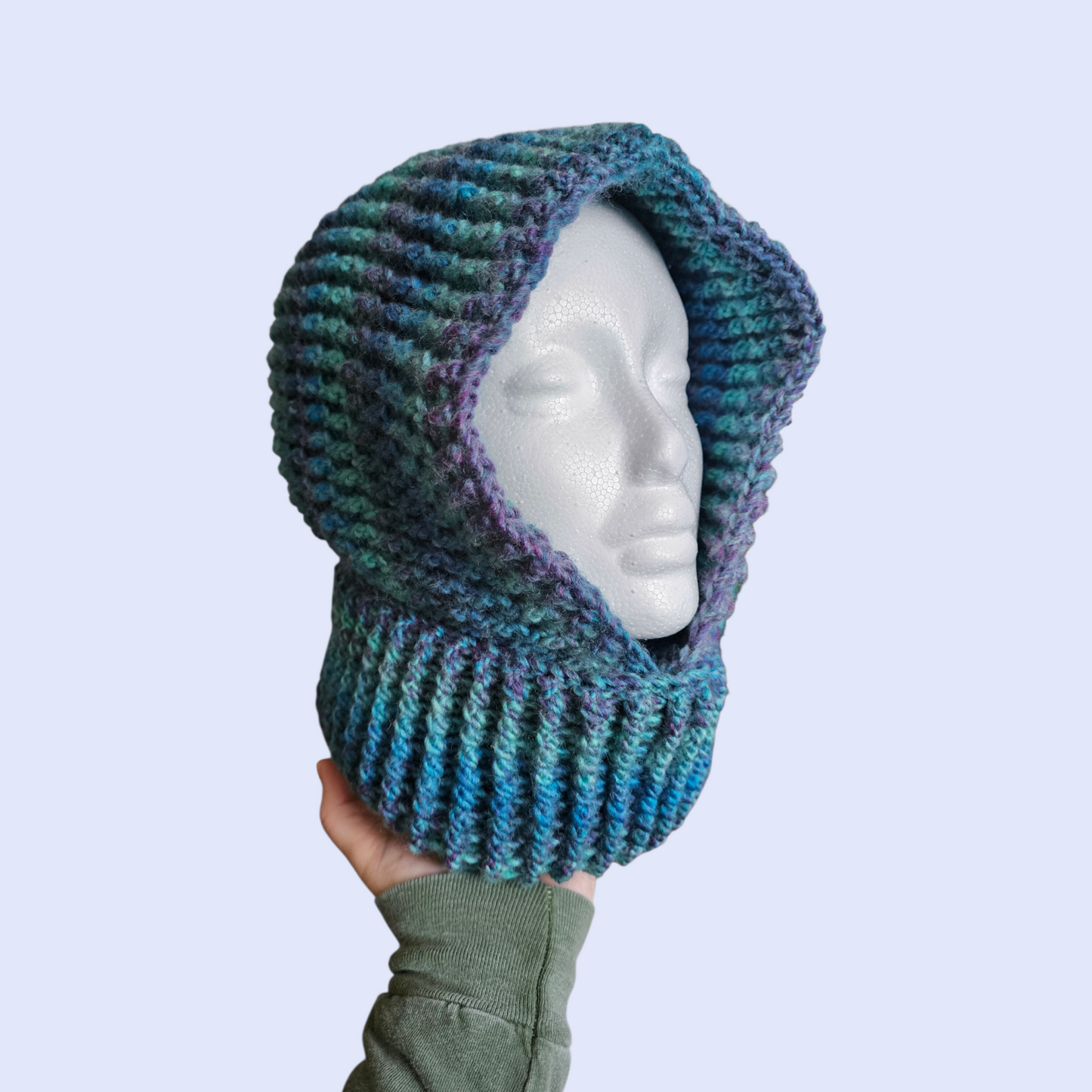 Turquoise Hooded Cowl