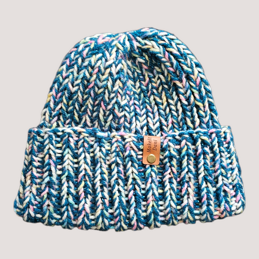Pastel Teal Sparkle Chunky Knit Beanie